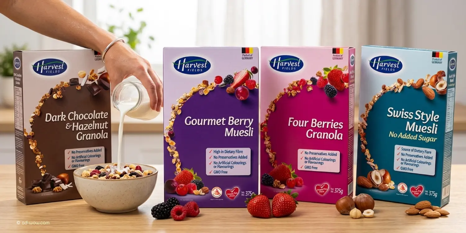 granola and muesli packaging box design in singapore